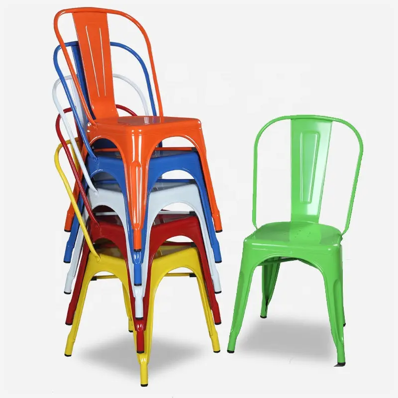 Metal Stackable Industrial Tolix Dining Chair E201