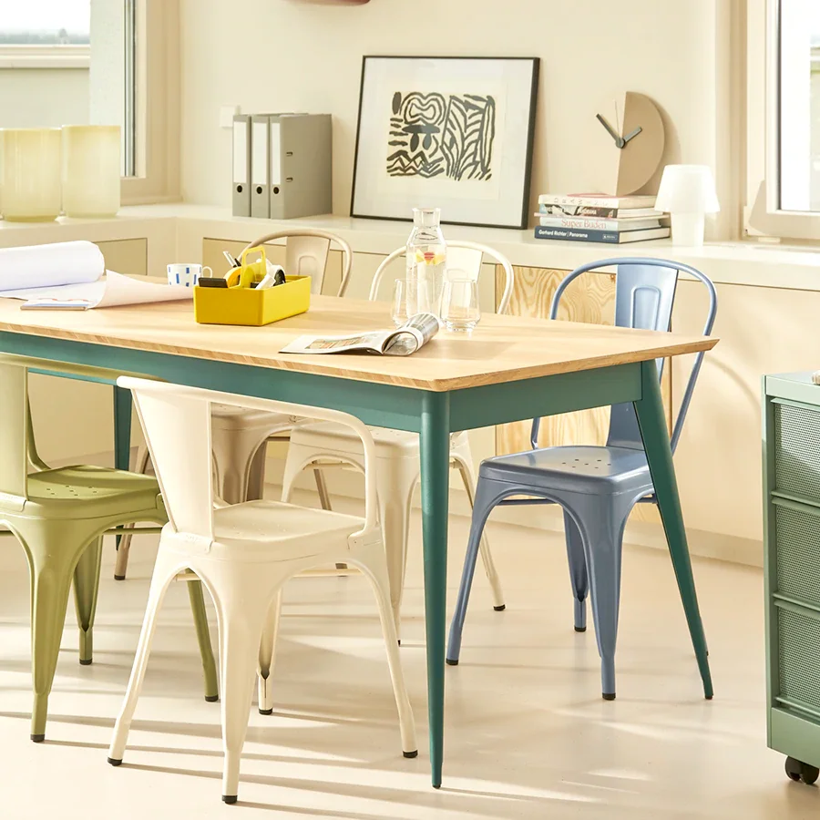 Metal Stackable Industrial Tolix Dining Chair E201
