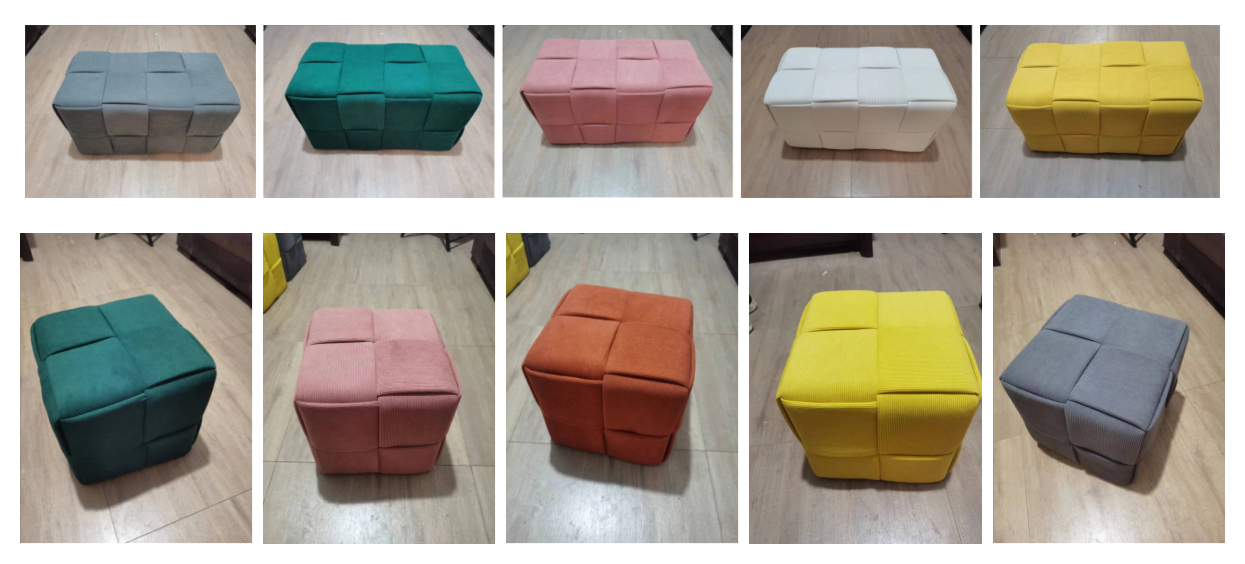 velvet pouf ottoman stool D010