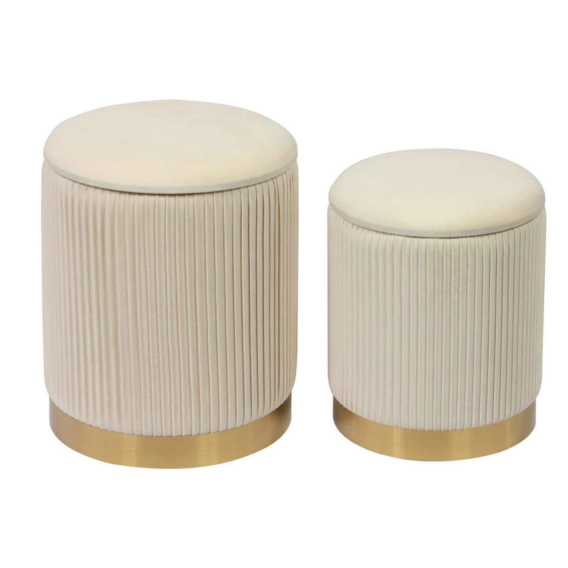 velvet Ottoman stool with storage D017