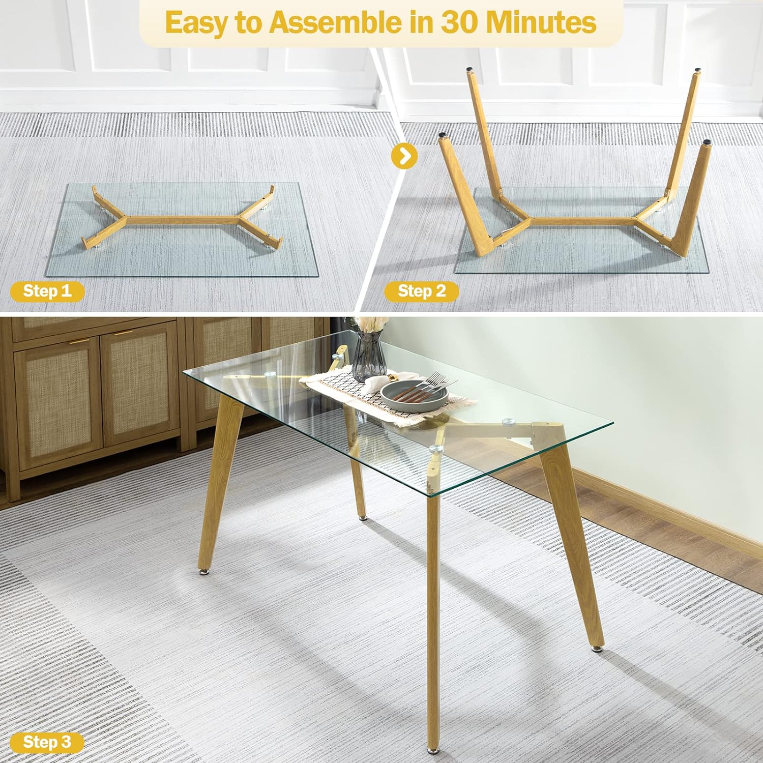 Modern Rectangle Glass Coffee Table T431
