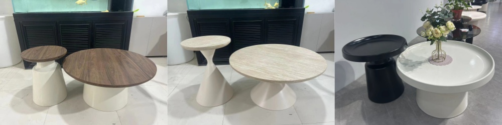  Iron Art Round Coffee Table Set CT3103